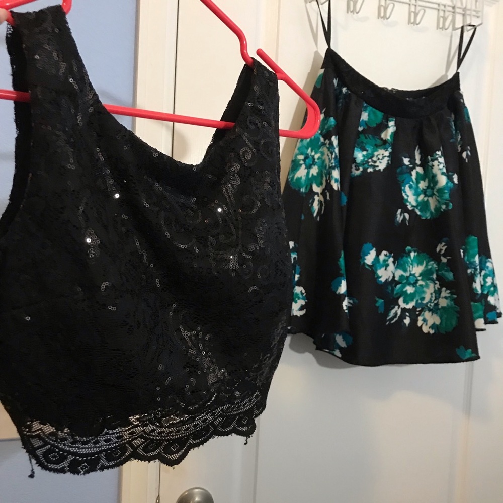 Floral Two-piece Homecoming dress